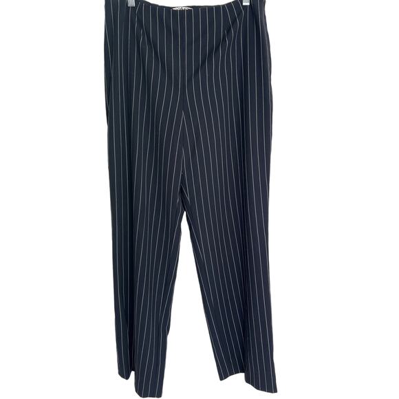 W’s Carlisle navy lined wool pinstriped trousers sz 10‎ chic - Picture 3 of 8